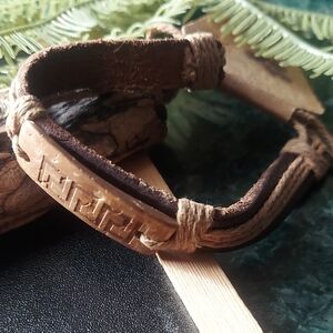 B691 Unisex Adjustable Leather Aztec Style Bracelet